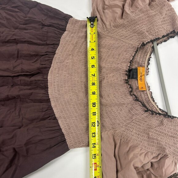 0393 Urban Mango Boho Peasant Dress –Embroidered Tunic Chocolate, Cottagecore XL - Picture 8 of 11